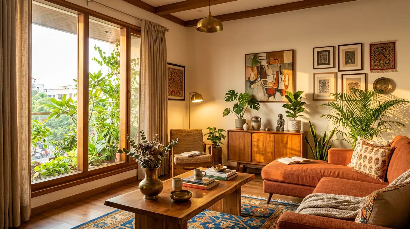 How Appliance Brands Use Tech Review Influencers (The Service-Network Trust Playbook) — Stylish modern Indian living room with curated home decor