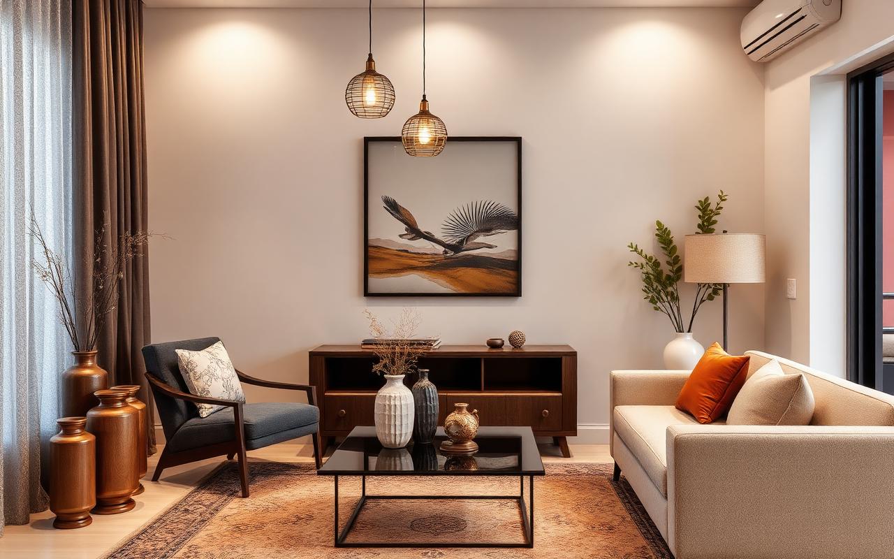 How Interior Brands Generate Leads Through Instagram Influencers (Ahmedabad Field Playbook) — Modern Indian home decor with stylish furniture and pendant lighting