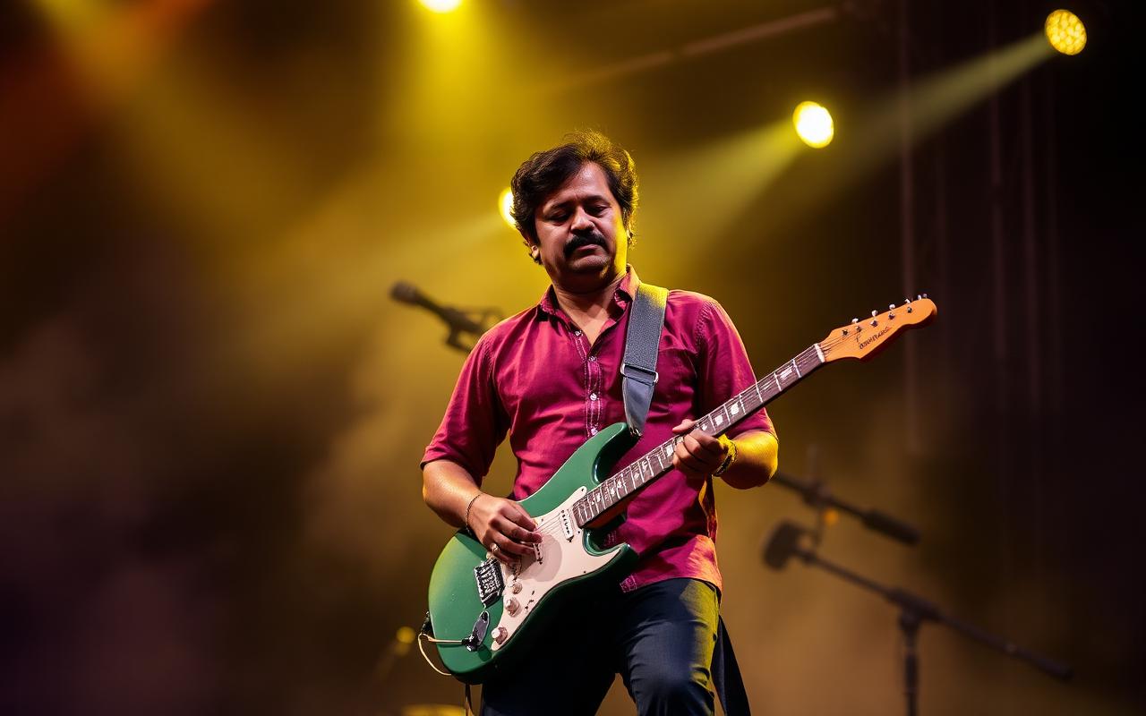 How Music Events Go Viral Through Influencer Marketing (The Sound-On Reel Strategy) — Indian musician performing on stage with guitar and concert lighting