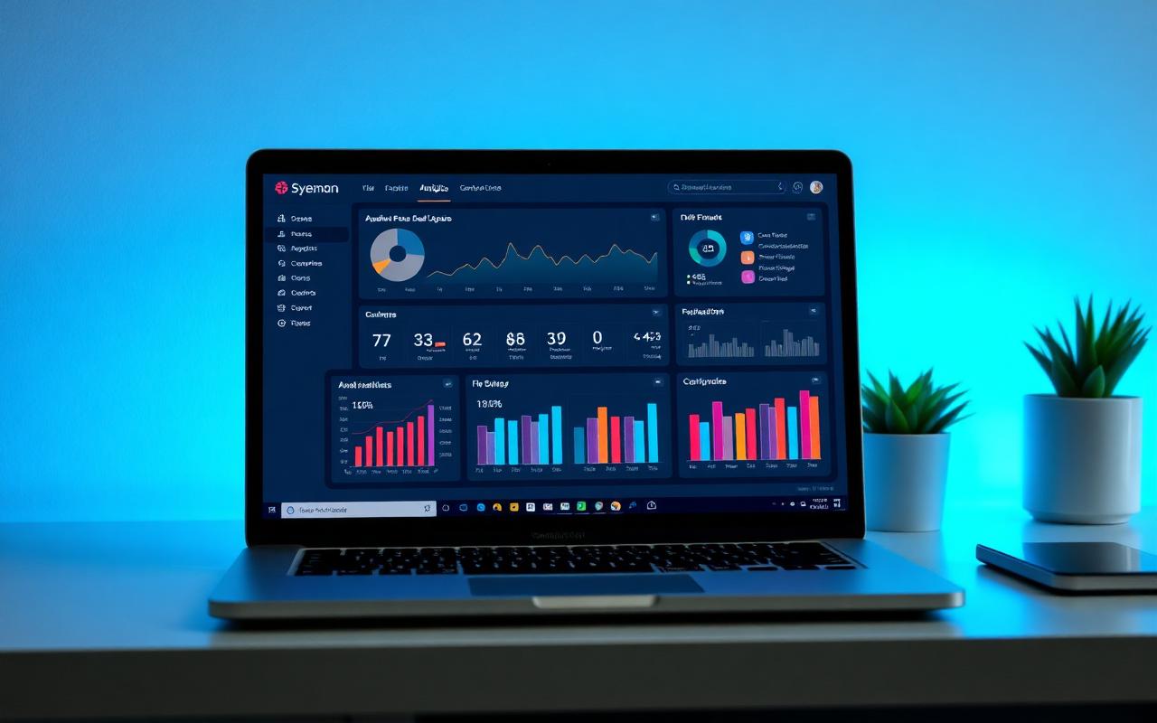 How SaaS Companies Use LinkedIn Influencers for Lead Generation (B2B Pipeline at SMB Scale) — SaaS analytics dashboard on laptop screen with charts and KPI cards